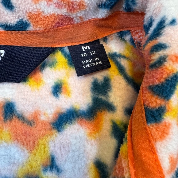 Lands' End Floral Women's Full Zip Fleece Pullover size M - Picture 3 of 8